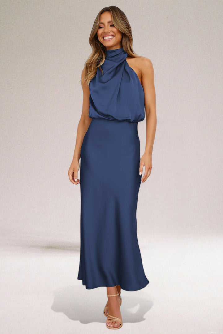 Selya™ | Robe Glamour avec Décolleté Halter et Tombé Fluide