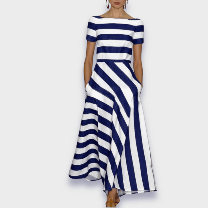 Janell | Robe maxi rayée faite main