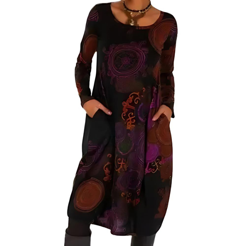 Novaris™ | Élégante Robe d'Hiver Boho avec Manches Longues et Poches