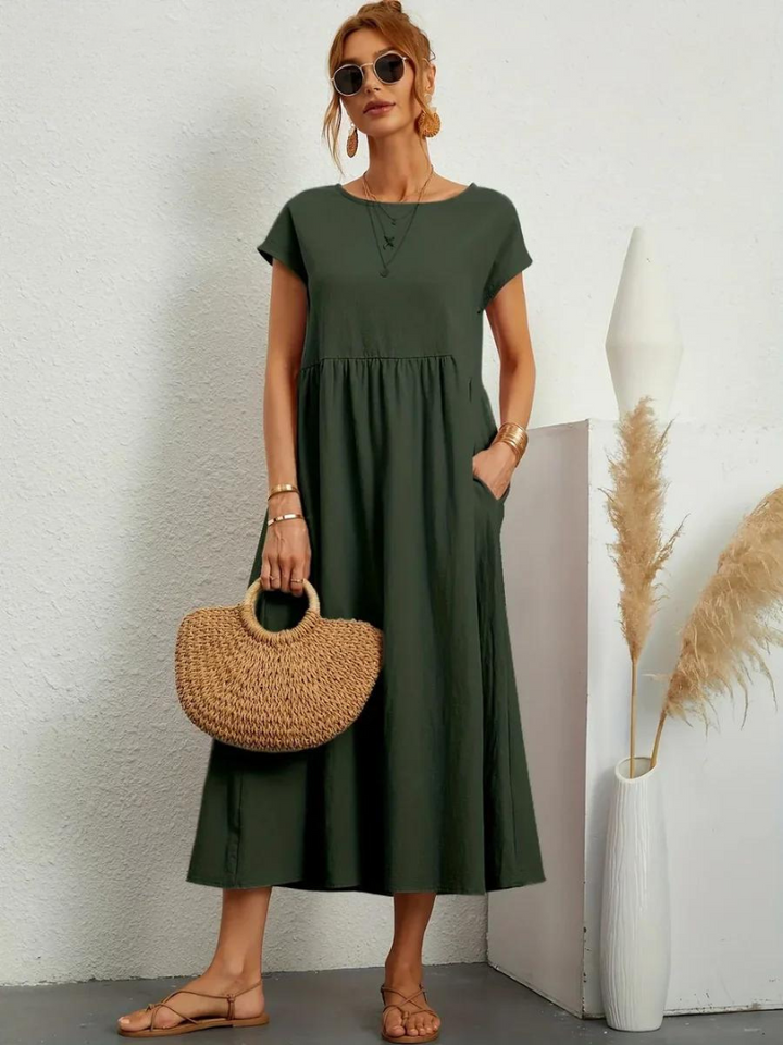Giulia™ | Robe Essentielle Élégante en Coton et Lin