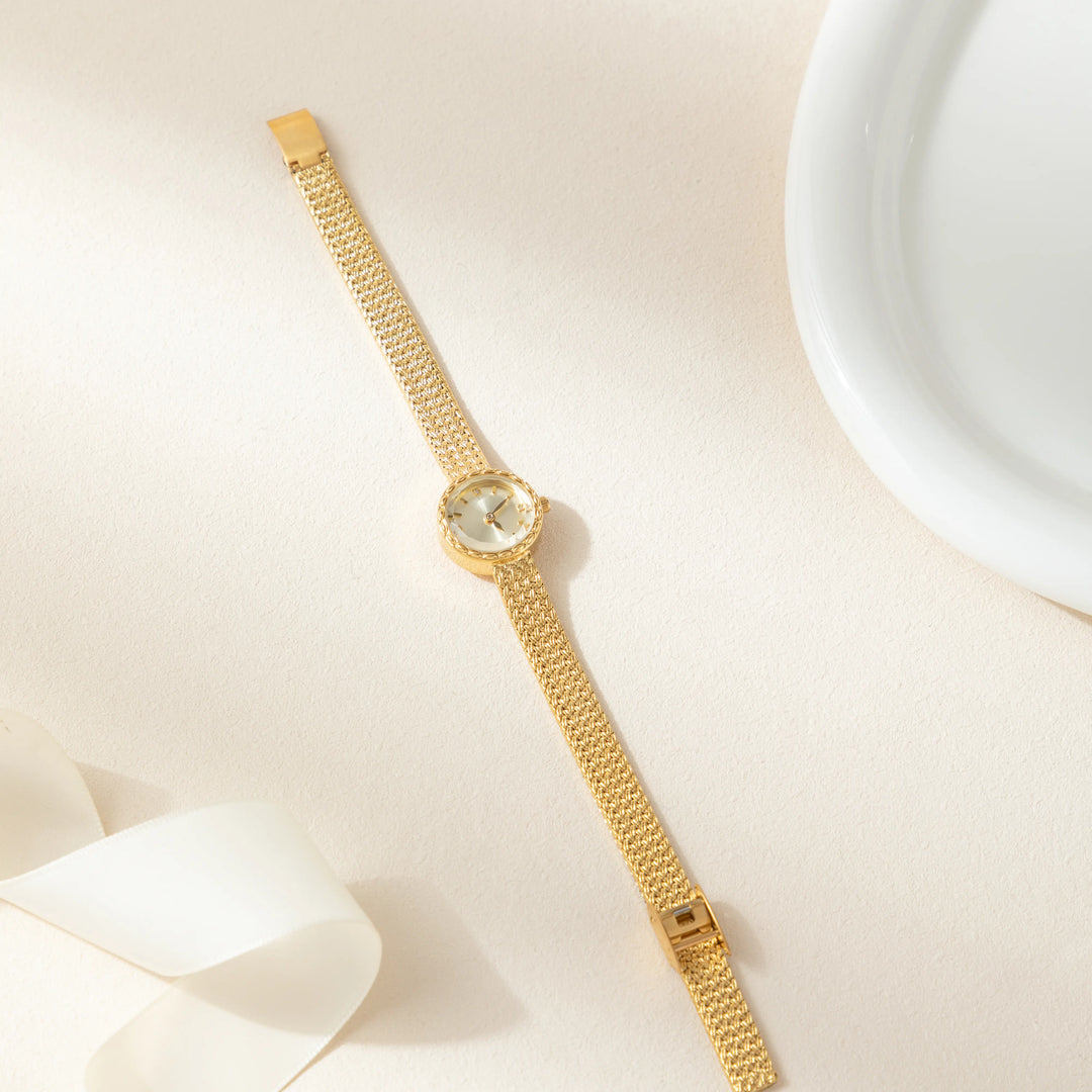 Tyla™ | Montre Élégante Dorée à Cadran Rond