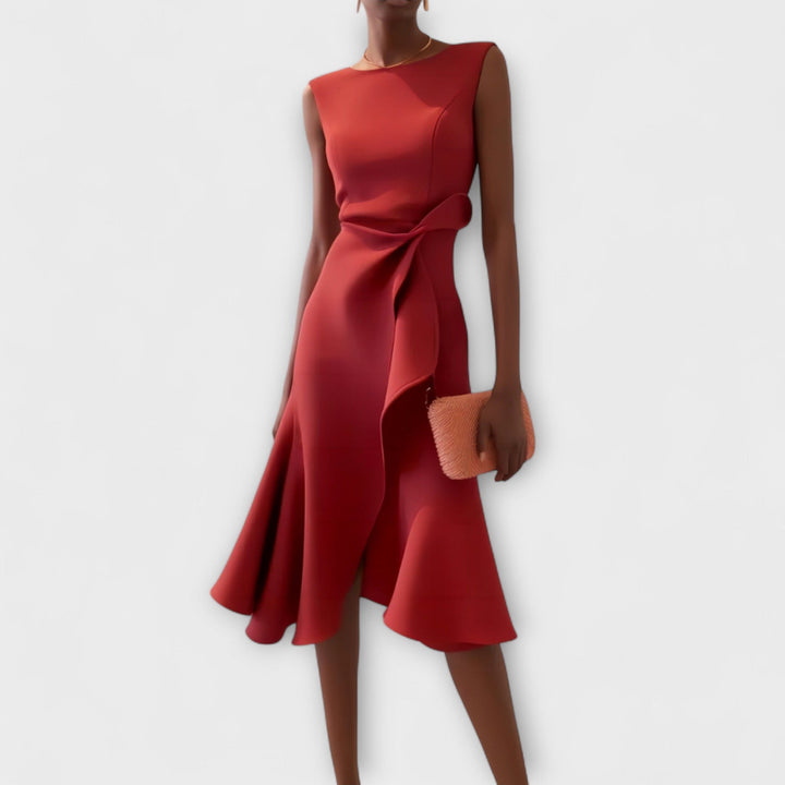 Erin™ | Robe Midi Drapée Asymétrique