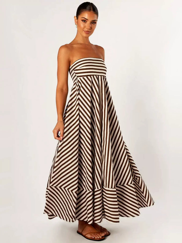 Indie™ | Robe Maxi Froncée avec Détail Élégant au Dos