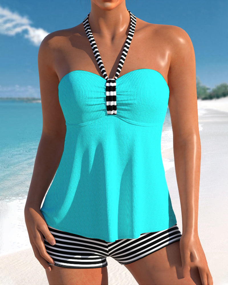Arianna™ | Tankini Rayé Sans Dos