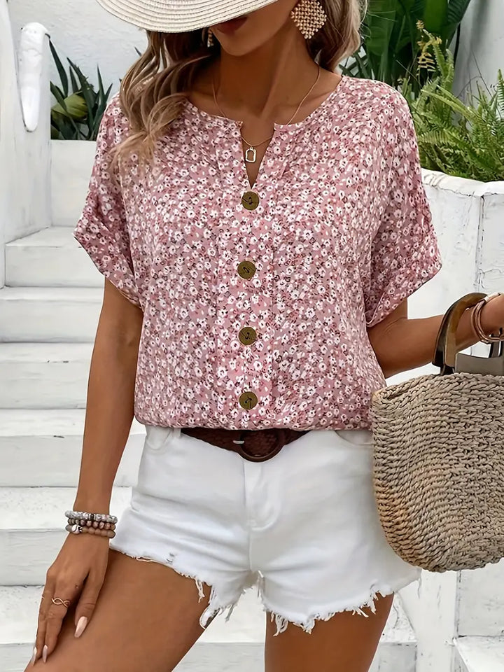 Elia™ | Blouse Boutonnée Élégance Florale
