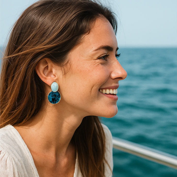 Eliara | Boucles d'oreilles ciel et fond marin