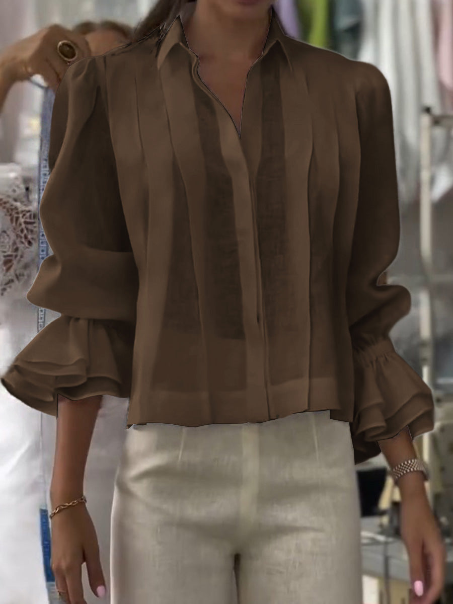 Verena™ | Élégante Blouse à Col Revers
