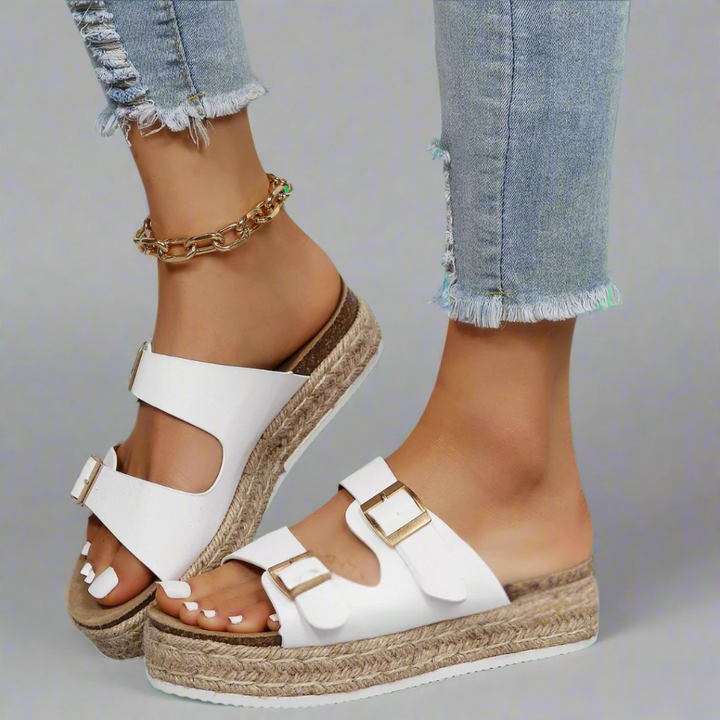Elfriede | Sandales en cuir premium brillant