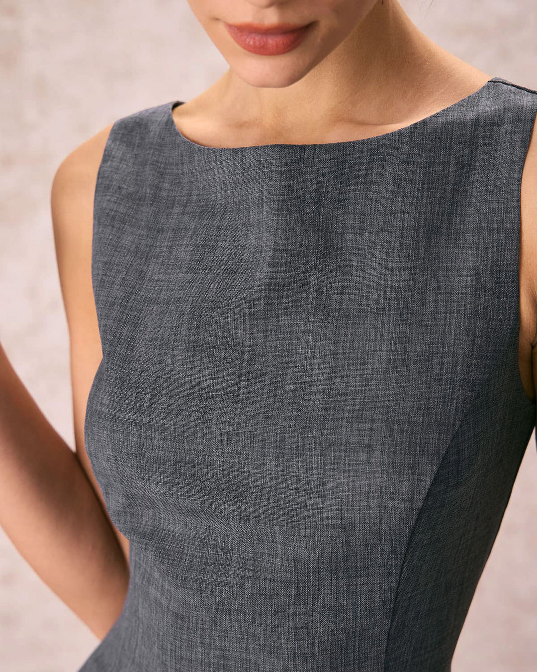 Melina™ | Robe Mini Sans Manches à Col Bateau Élégante