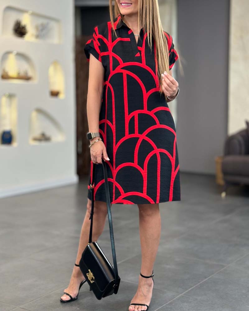 Helena™ | Robe Midi Élégante à Manches Courtes et Ligne A