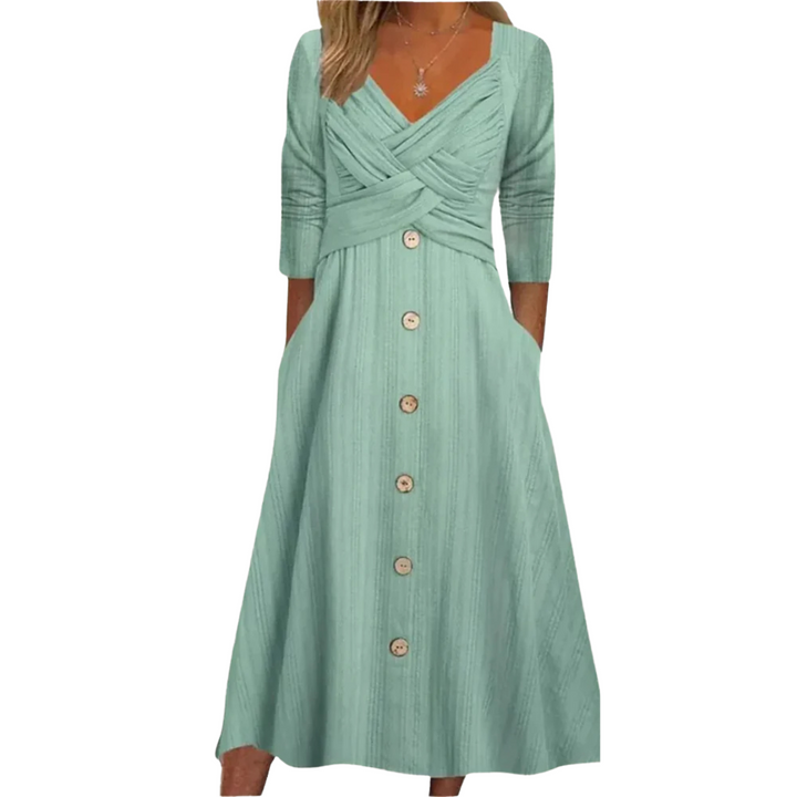 Ellas™ | Robe midi avec cache-ventre