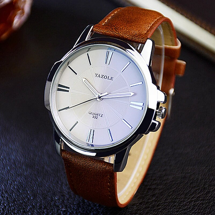Montre en Cuir en Verre Bleu Luxueux™ - Olsen & Olsen