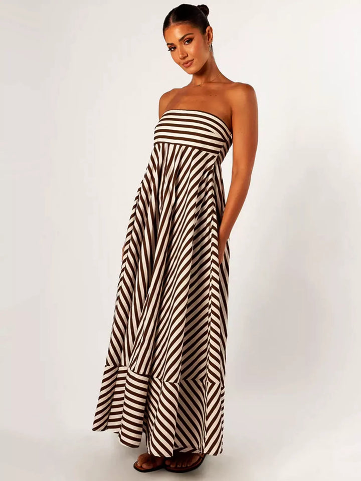 Indie™ | Robe Maxi Froncée avec Détail Élégant au Dos
