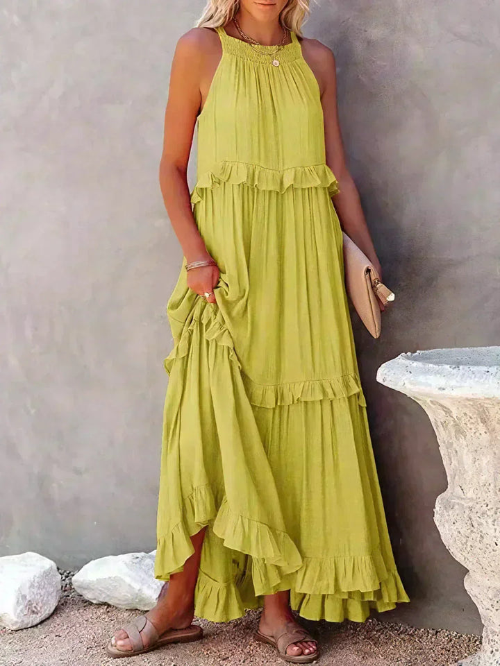 LANDRY | Robe sans manches avec volants chic
