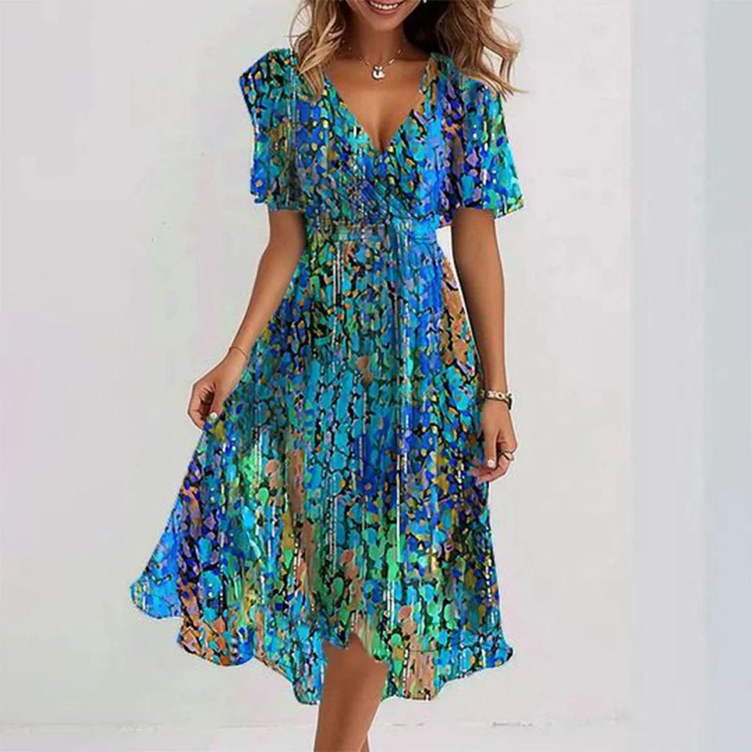 Carole | Robe élégante à manches courtes