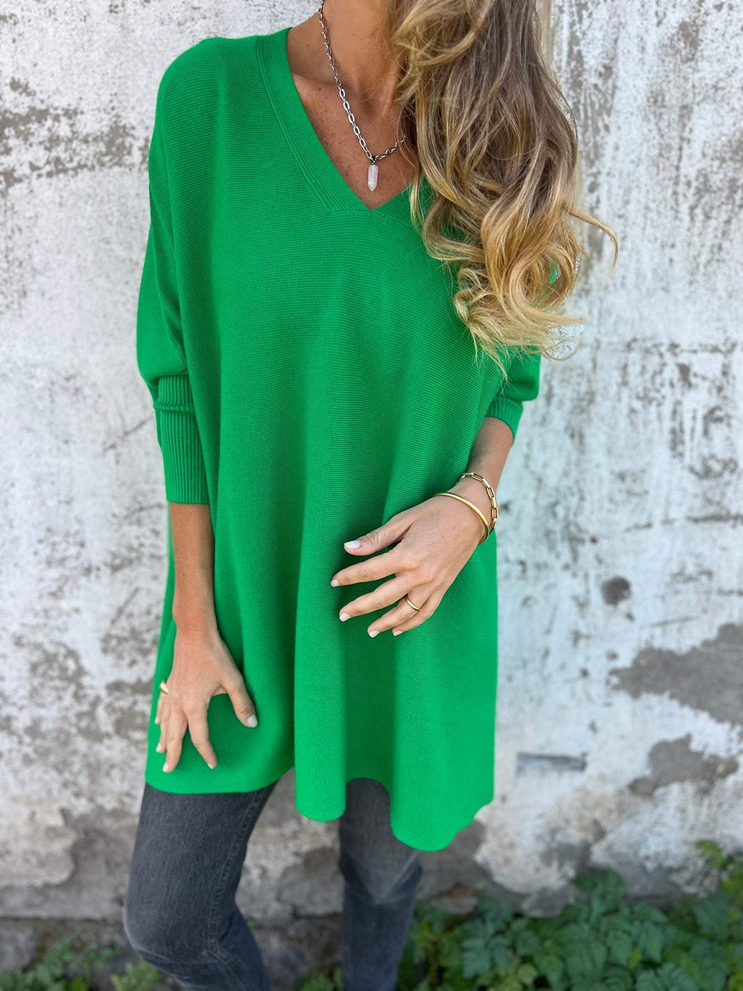 Micah™ | Pull en tricot confortable à décolleté en V et manches longues