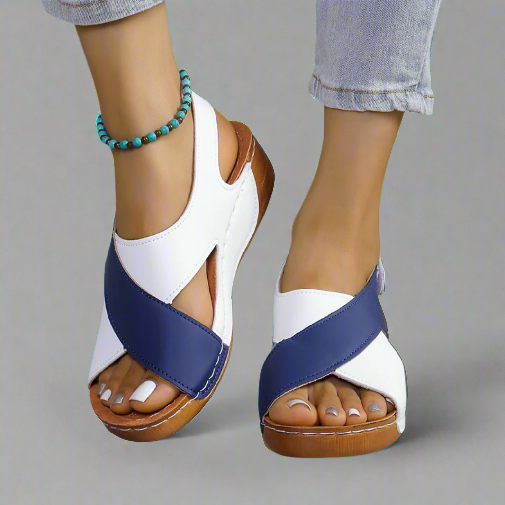 Sonnhild | Sandales Premium Artisanales en Bleu Marine