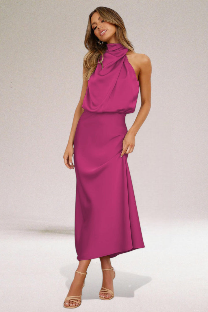Selya™ | Robe Glamour avec Décolleté Halter et Tombé Fluide