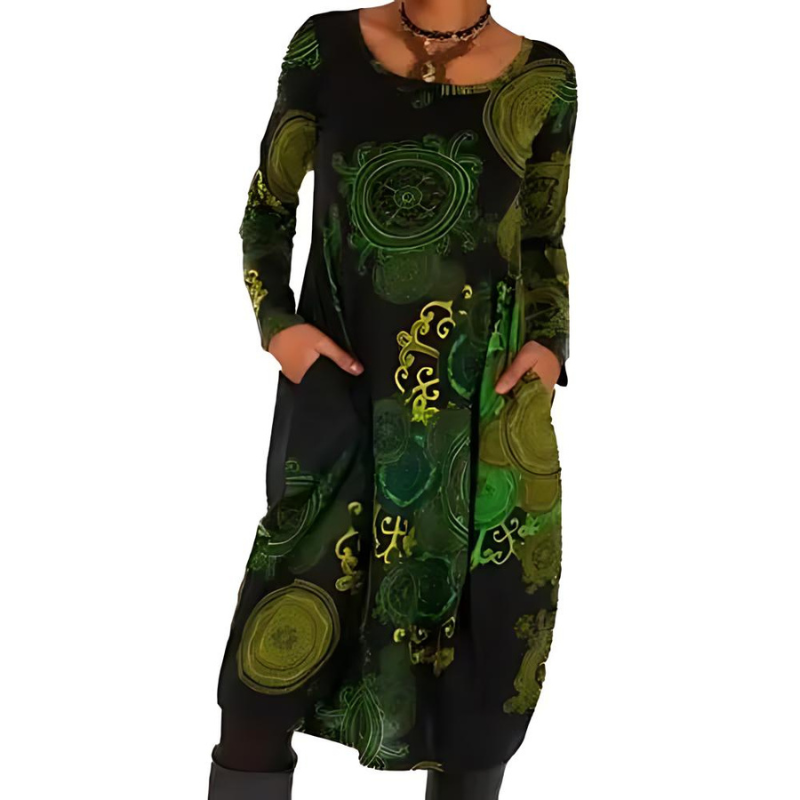 Novaris™ | Élégante Robe d'Hiver Boho avec Manches Longues et Poches