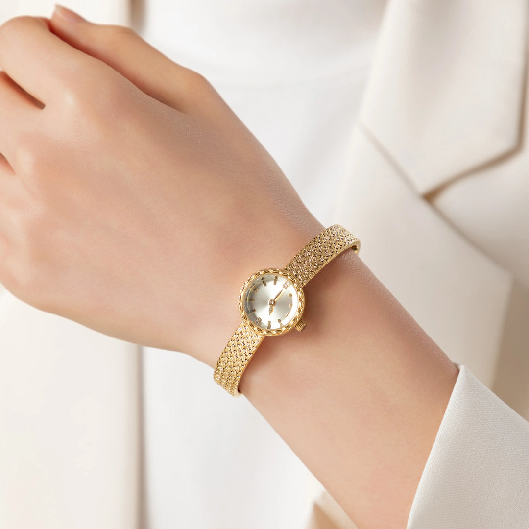 Tyla™ | Montre Élégante Dorée à Cadran Rond