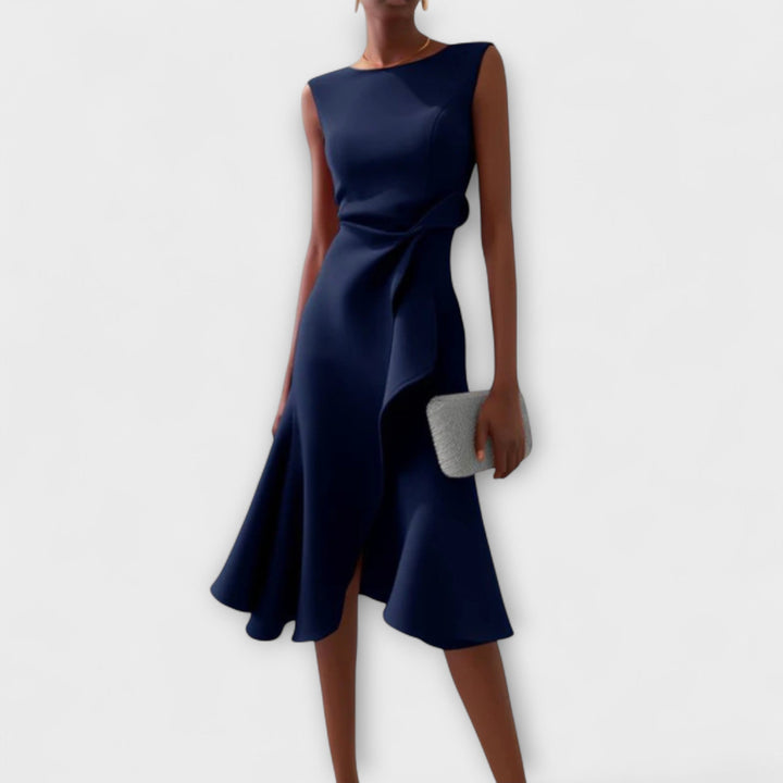 Erin™ | Robe Midi Drapée Asymétrique