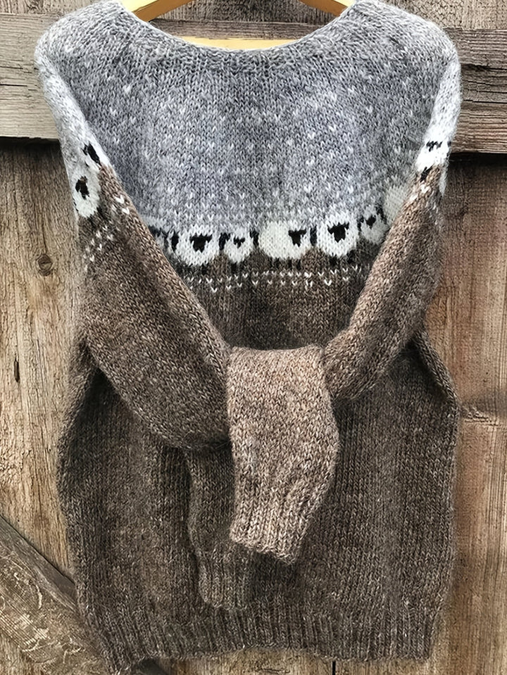 Nordic™ | Pull d'Hiver Élégant avec Motif Jacquard Moutons