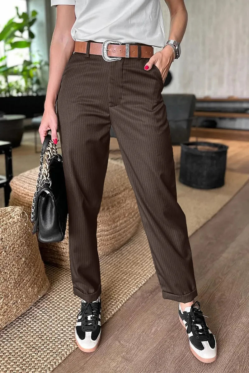 Sylvara™ | Pantalon Tailleur Rayé Élégant