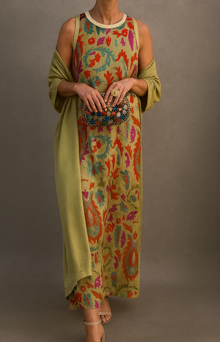 Raffaella™ | Robe Longue Élégante avec Châle Coordonné