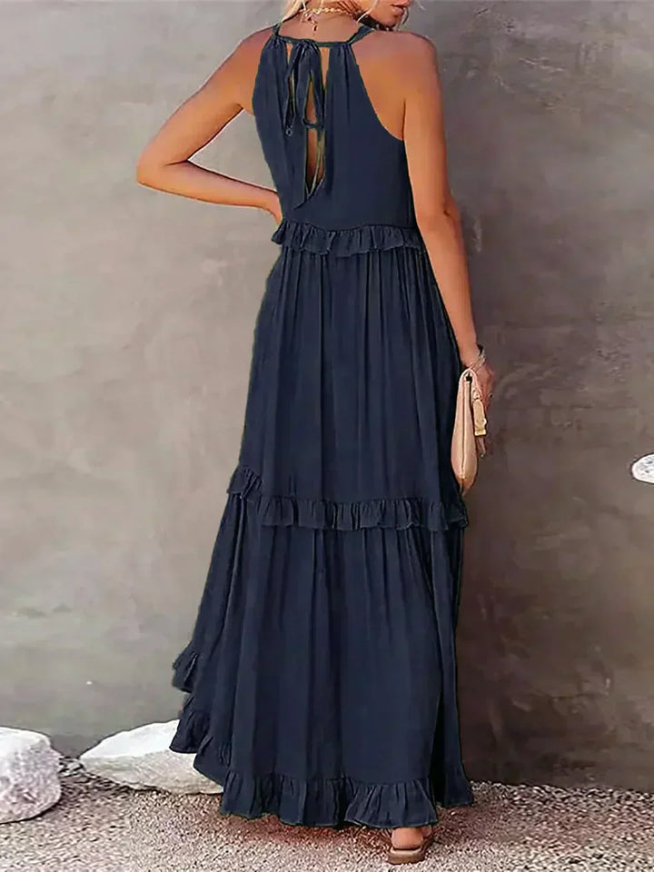 LANDRY | Robe sans manches avec volants chic