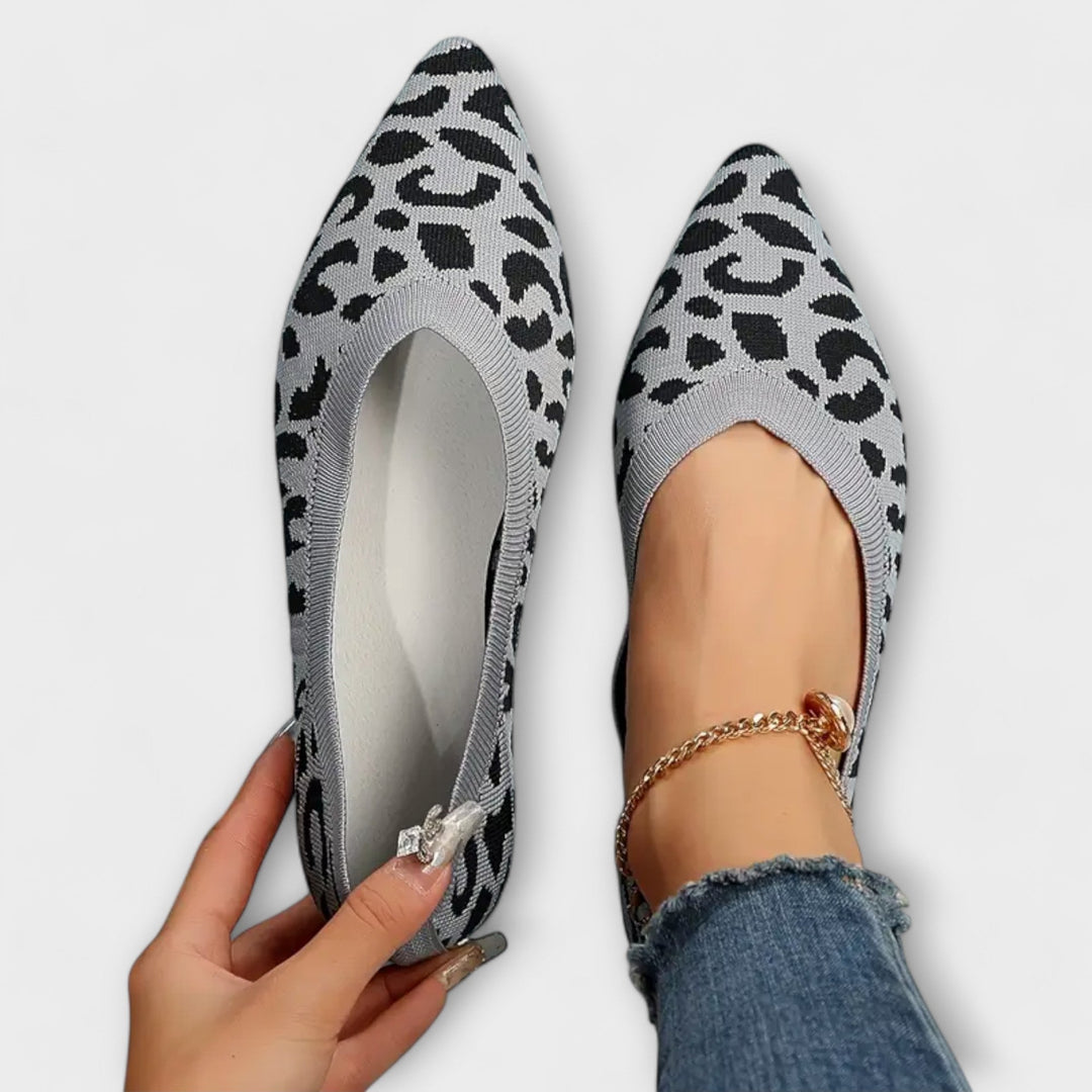 Ballerines en dentelle à motif léopard