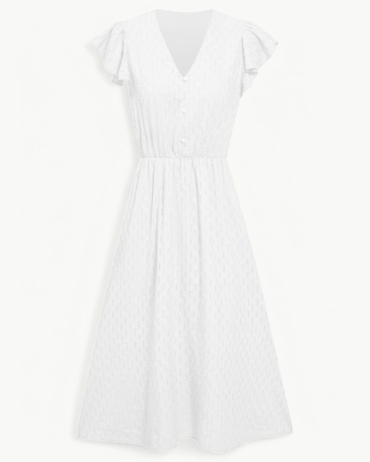 Zella™ | Robe midi élégante à col en V