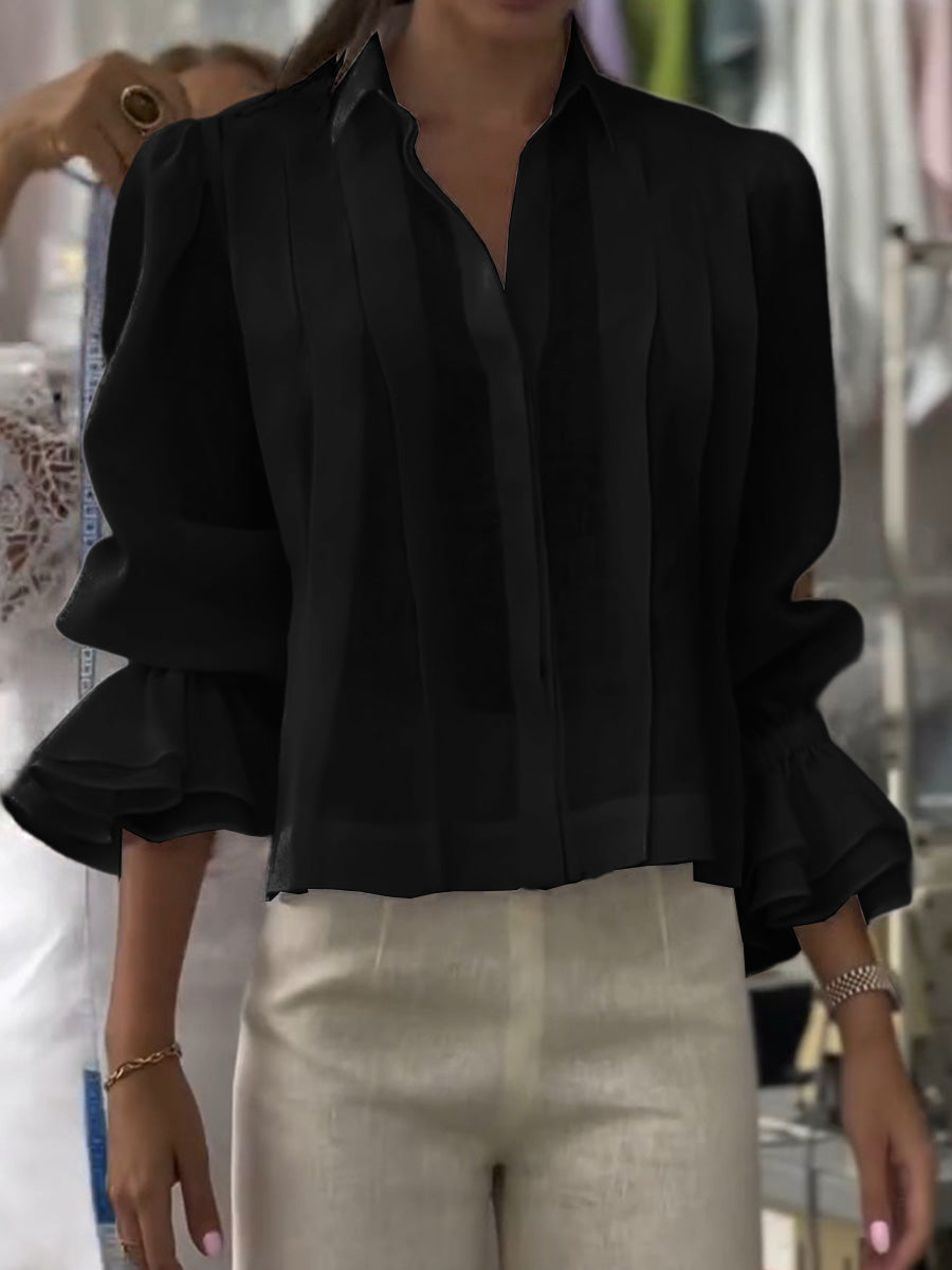 Verena™ | Élégante Blouse à Col Revers
