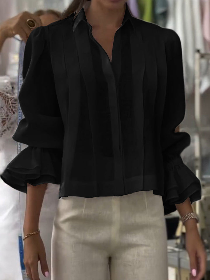 Verena™ | Élégante Blouse à Col Revers