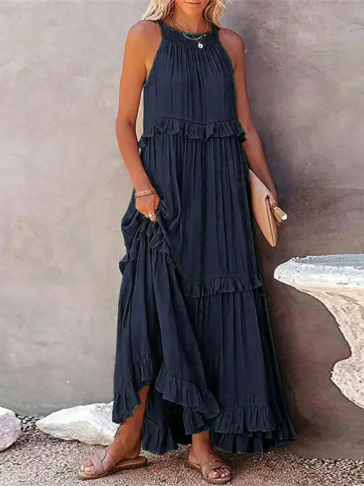 LANDRY | Robe sans manches avec volants chic