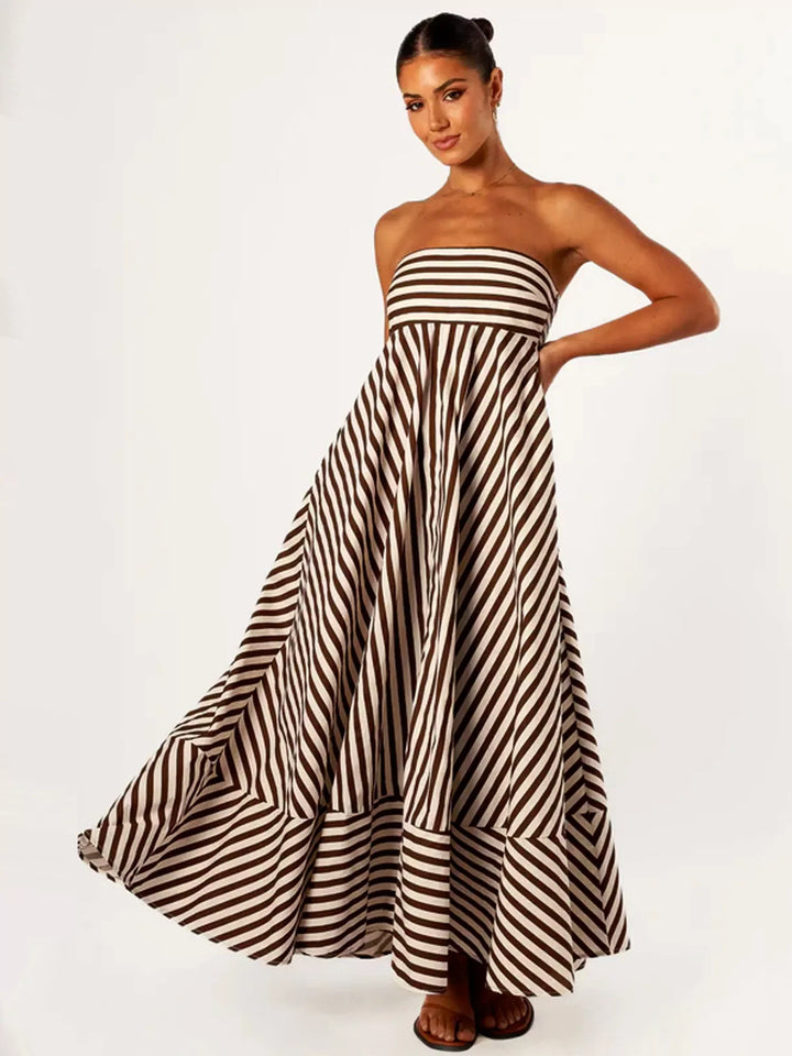 Indie™ | Robe Maxi Froncée avec Détail Élégant au Dos