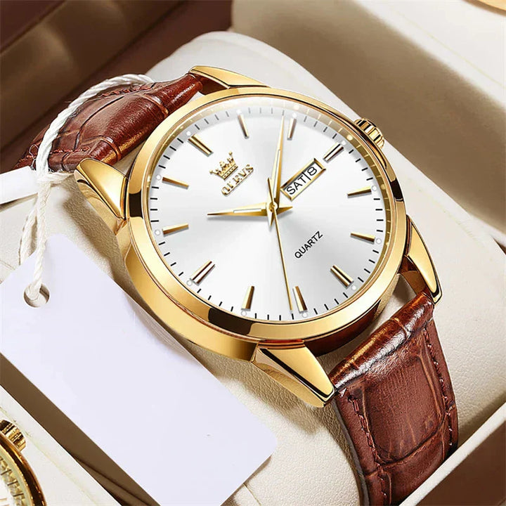 Montre en cuir d'affaires de luxe™ Olsen & Olsen