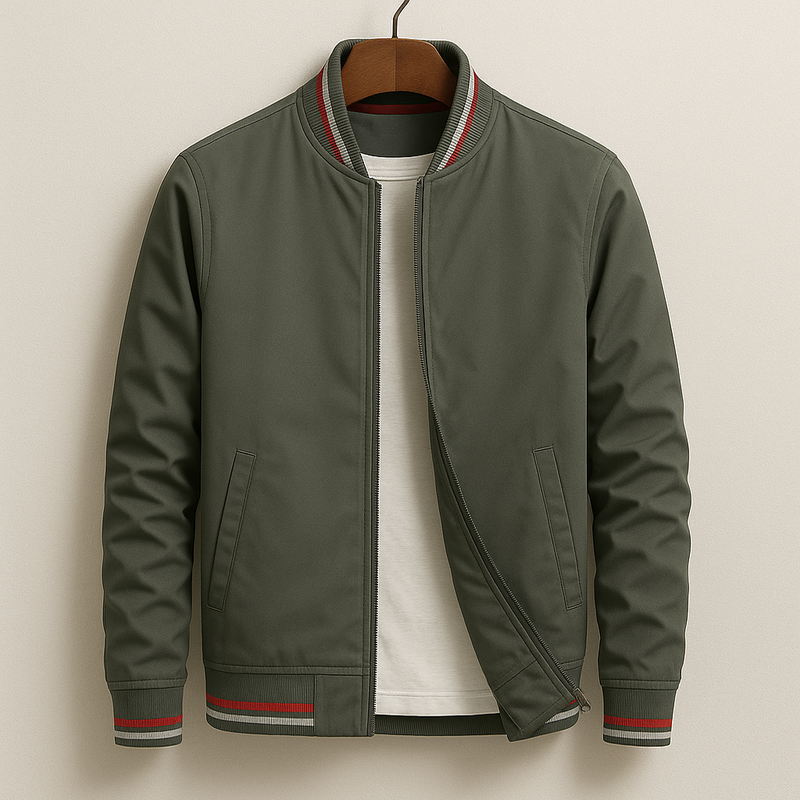 Monsieur™ | Blouson Bomber Élégant à Rayures Sportives