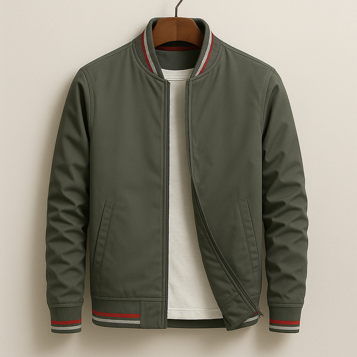 Monsieur™ | Blouson Bomber Élégant à Rayures Sportives