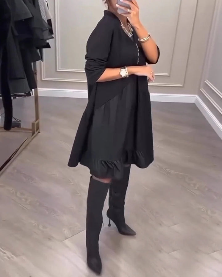 Zenfira™ | Robe Élégante à Décolleté en V et Esprit Artistique