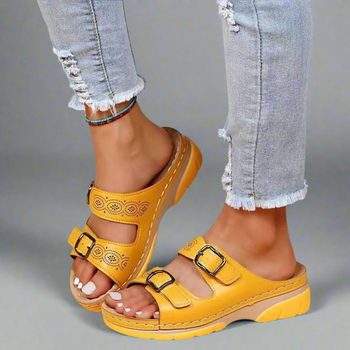 Dorothee | Sandales à talon compensé avec double bride – Confortables et Élégantes