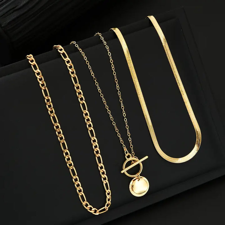 Collier superposé en coin texturé Savira