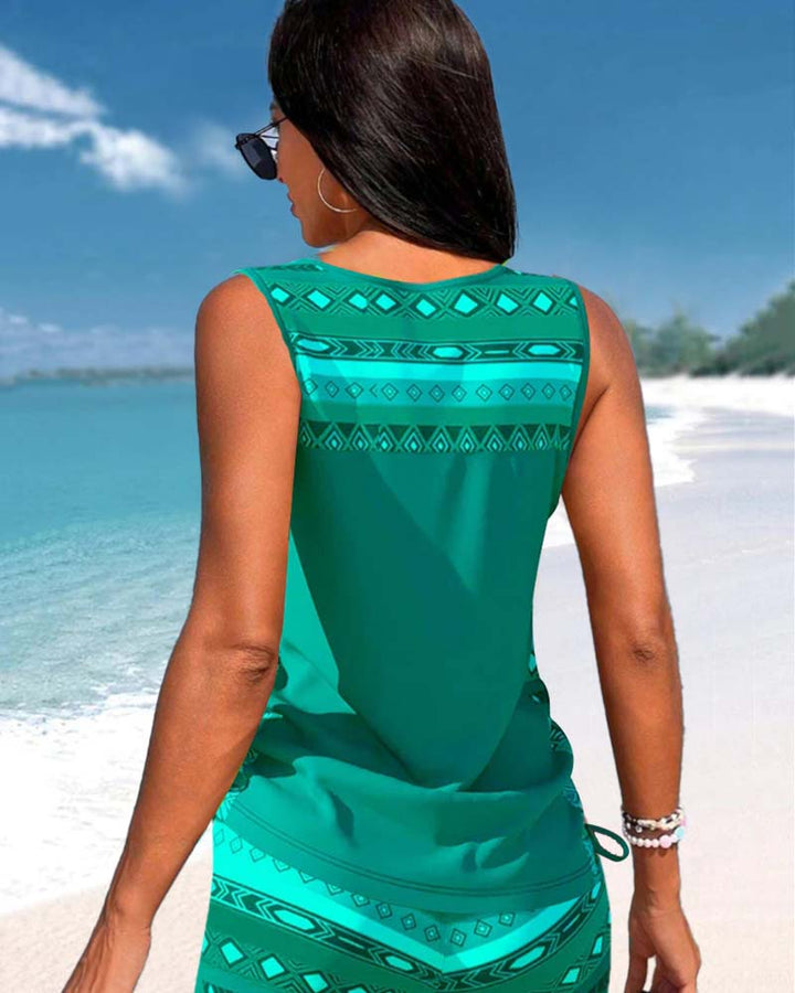 Alice™ | Tankini avec Design Géométrique et Décolleté en V