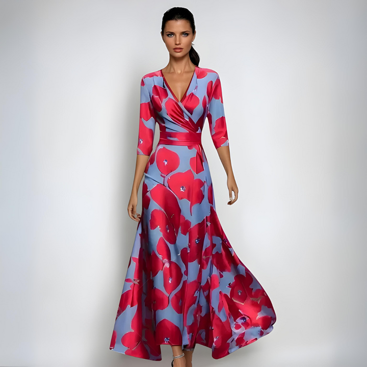 Janoa™ | Robe Maxi à Enveloppe Élégante Fleurie