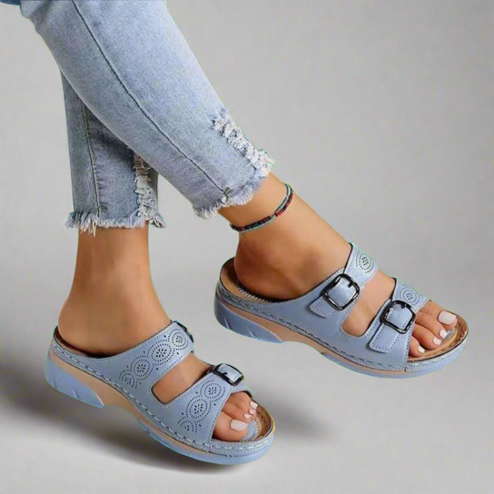 Dorothee | Sandales à talon compensé avec double bride – Confortables et Élégantes