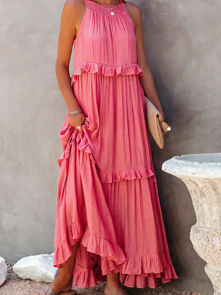 LANDRY | Robe sans manches avec volants chic
