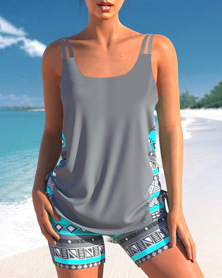 Alice™ | Tankini avec Design Géométrique et Décolleté en V