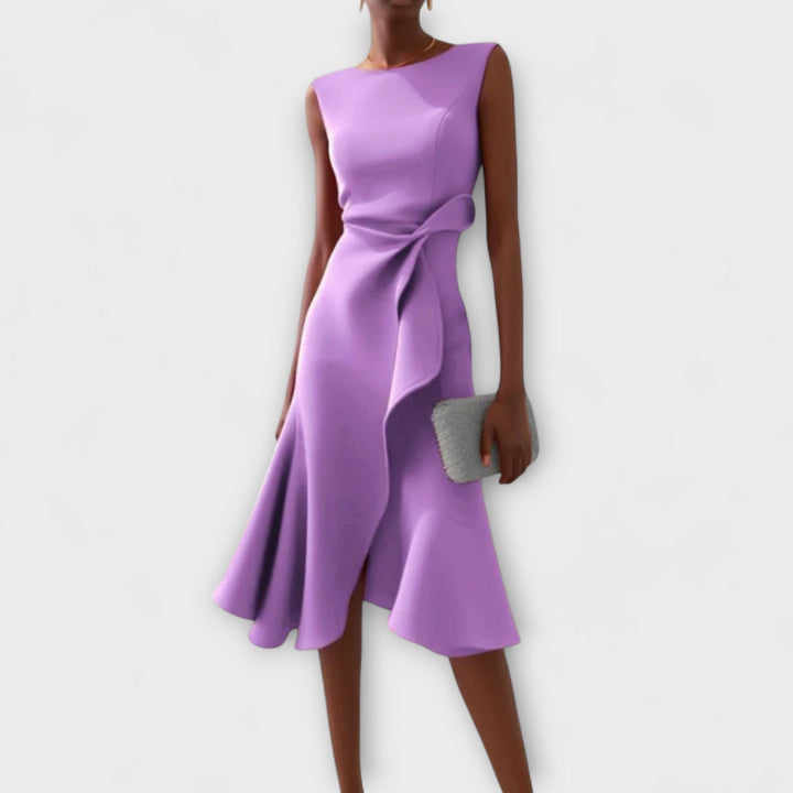 Erin™ | Robe Midi Drapée Asymétrique
