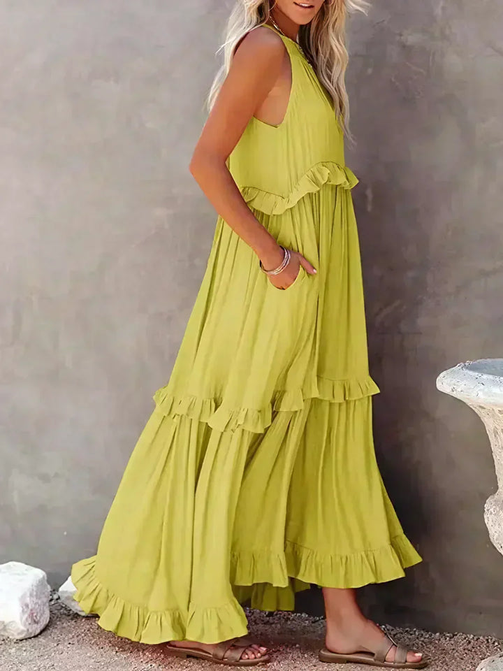LANDRY | Robe sans manches avec volants chic
