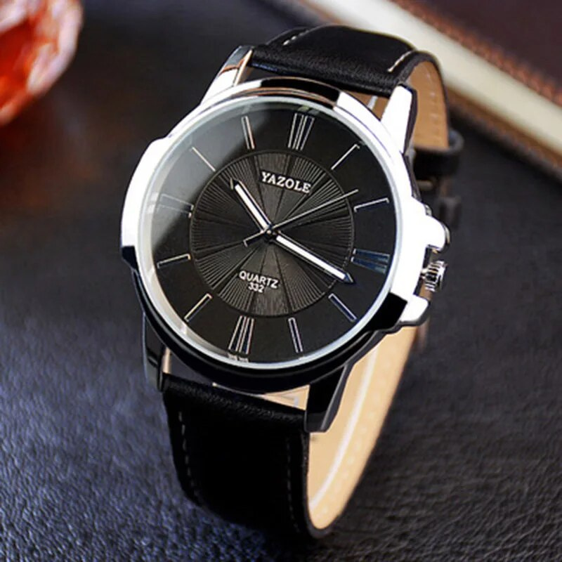 Montre en Cuir en Verre Bleu Luxueux™ - Olsen & Olsen