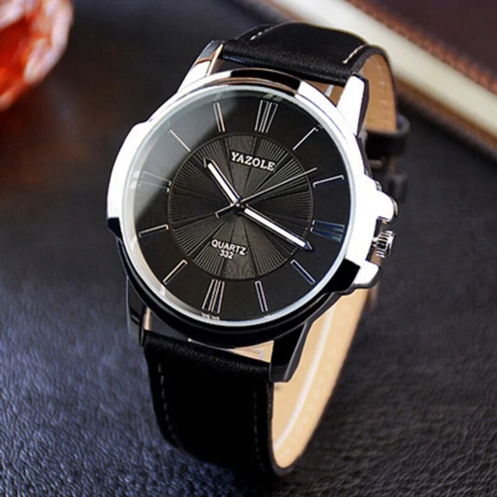 Montre en Cuir en Verre Bleu Luxueux™ - Olsen & Olsen